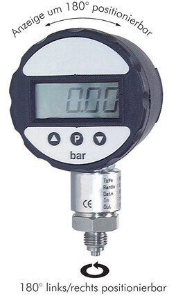 Exemplarische Darstellung: Digital-Manometer, 180° links/rechts positionierbar